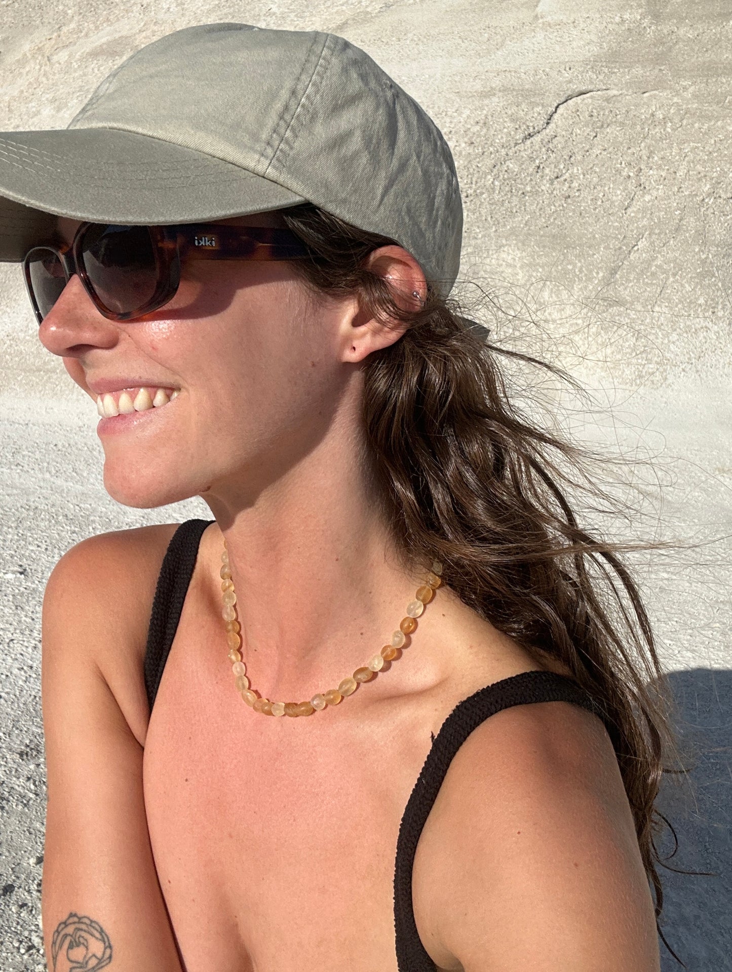LAYERING Kette aus mattem Citrin