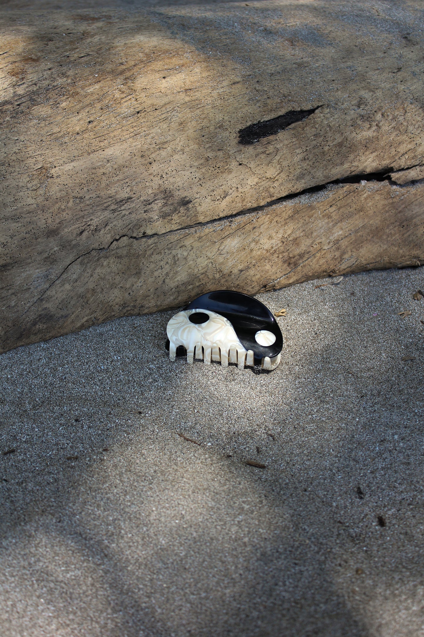 YING und YANG Haarklammer schwarz