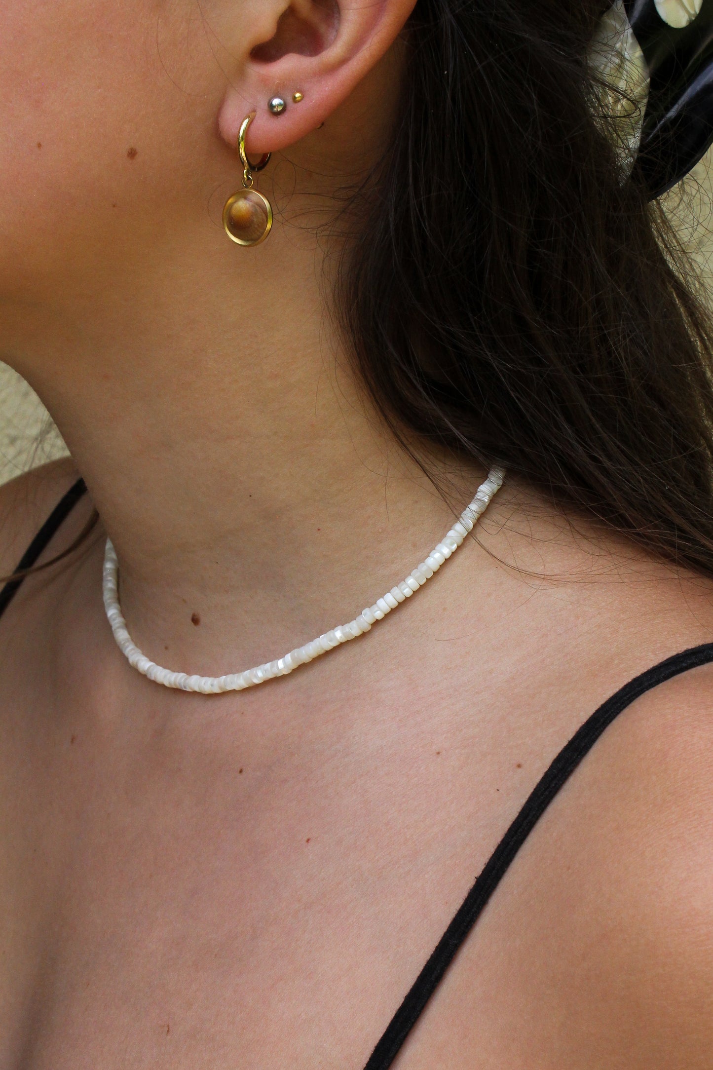 LAYERING "Wave" Kette Perlmutt Perlen
